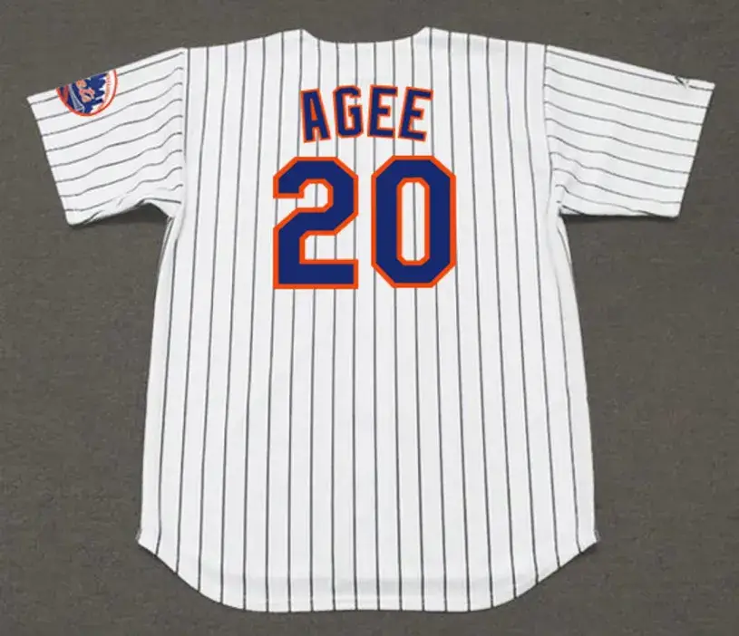TOMMIE AGEE New York Mets 1969 Home Majestic Baseball Throwback Jersey 