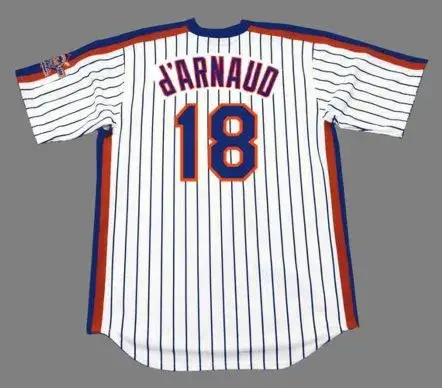 TRAVIS d’ARNAUD New York Mets 1986 Majestic Throwback Home Baseball Jersey 