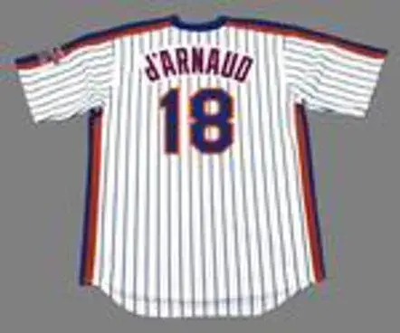 TRAVIS d’ARNAUD New York Mets 1986 Majestic Throwback Home Baseball Jersey 