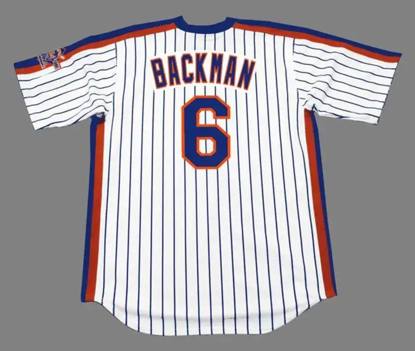 WALLY BACKMAN New York Mets 1986 Majestic Cooperstown Home Baseball Jersey 