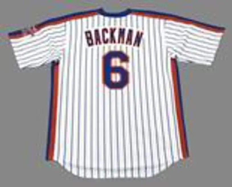 WALLY BACKMAN New York Mets 1986 Majestic Cooperstown Home Baseball Jersey 