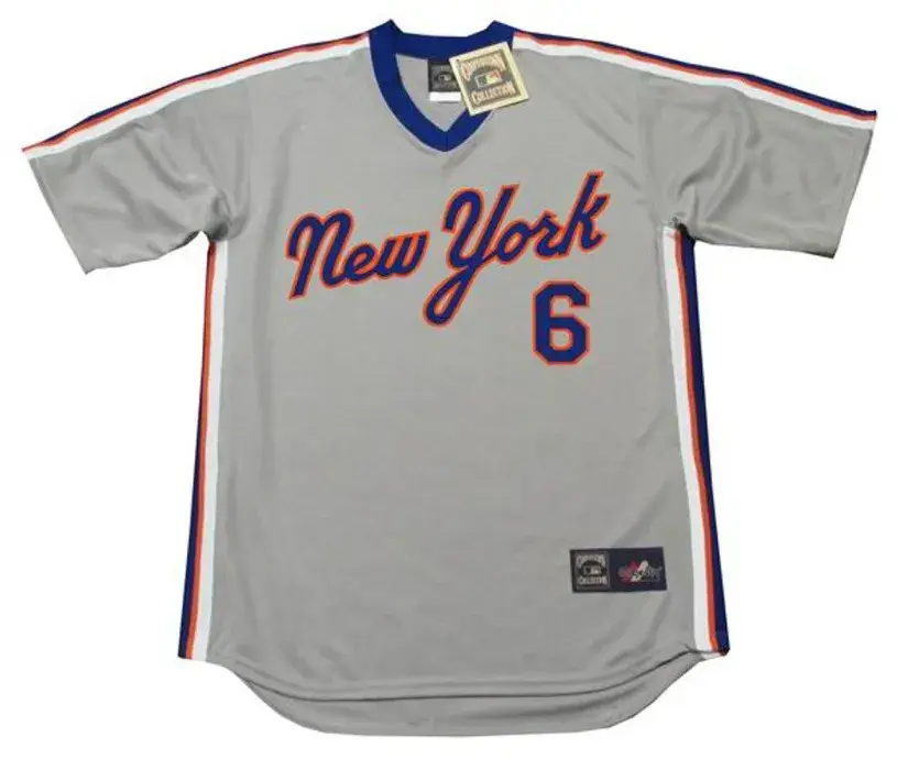 WALLY BACKMAN New York Mets 1987 Majestic Cooperstown Away Baseball Jersey