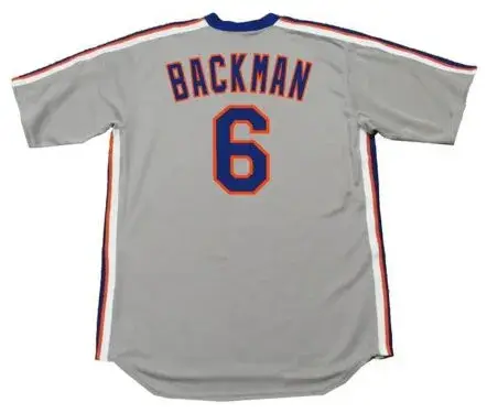 WALLY BACKMAN New York Mets 1987 Majestic Cooperstown Away Baseball Jersey 