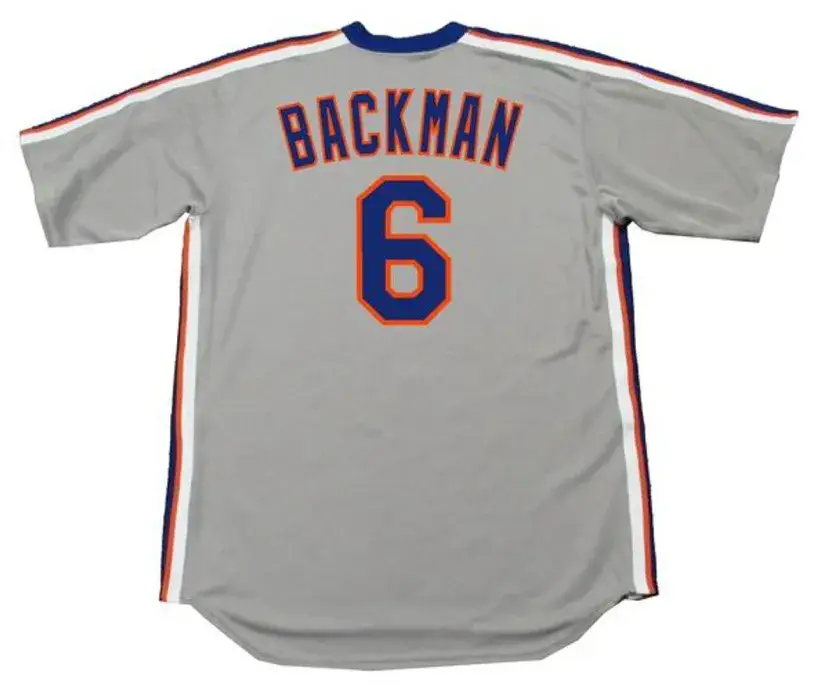 WALLY BACKMAN New York Mets 1987 Majestic Cooperstown Away Baseball Jersey 