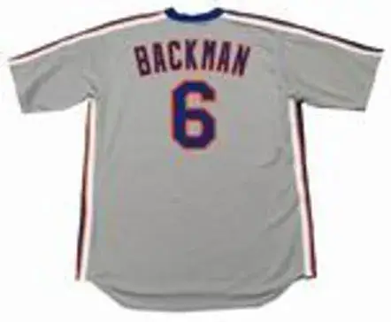 WALLY BACKMAN New York Mets 1987 Majestic Cooperstown Away Baseball Jersey 