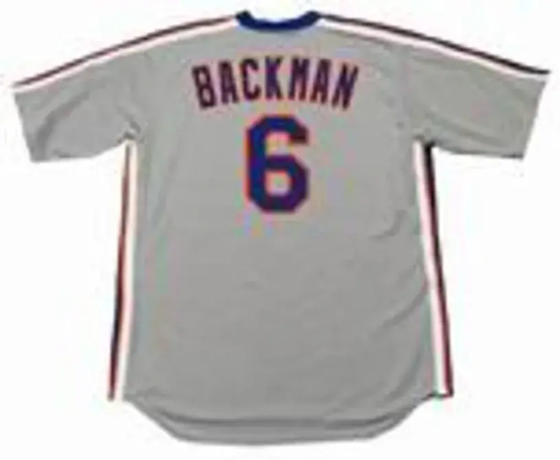 WALLY BACKMAN New York Mets 1987 Majestic Cooperstown Away Baseball Jersey 