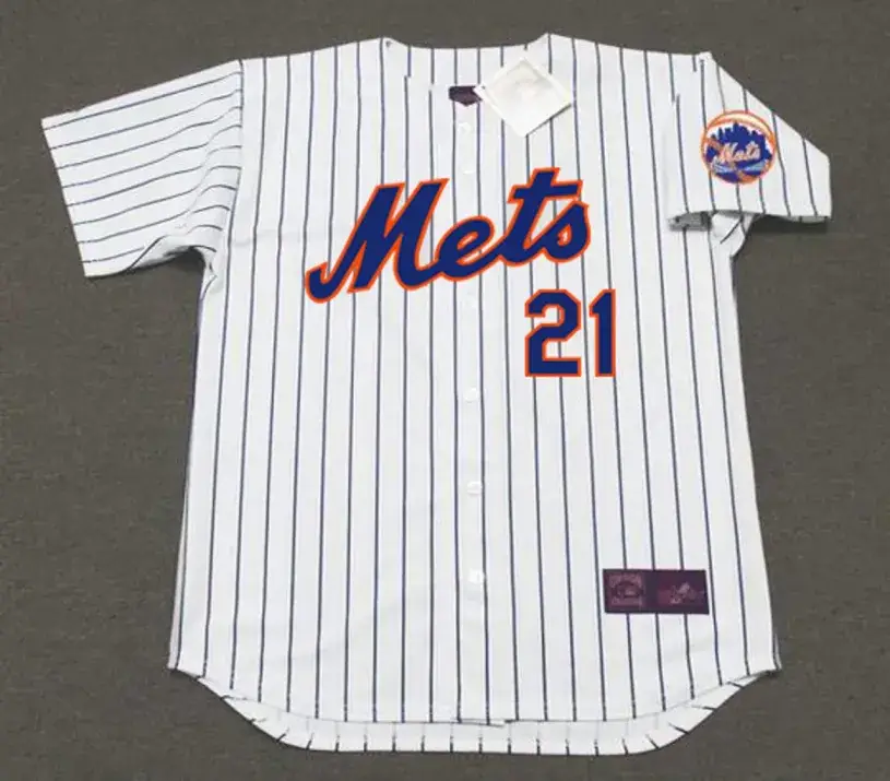 WARREN SPAHN New York Mets 1965 Home Majestic Baseball Throwback Jersey