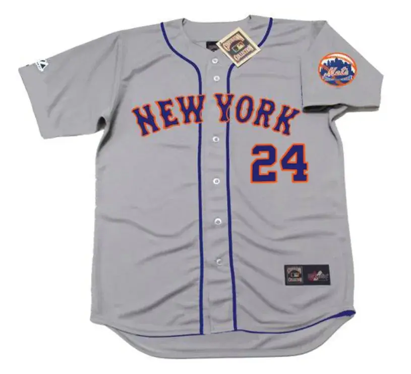 WILLIE MAYS New York Mets 1973 Away Majestic Baseball Throwback Jersey
