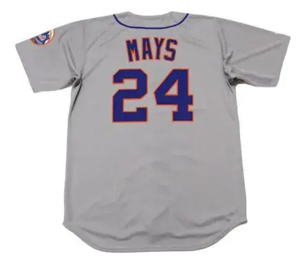 WILLIE MAYS New York Mets 1973 Away Majestic Baseball Throwback Jersey 