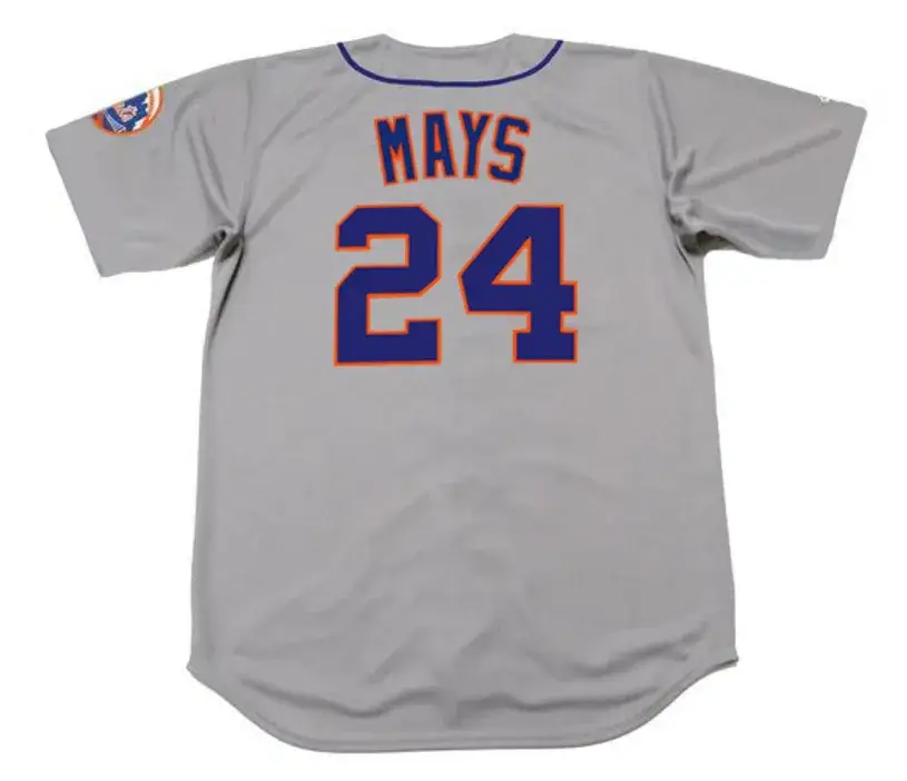 WILLIE MAYS New York Mets 1973 Away Majestic Baseball Throwback Jersey 