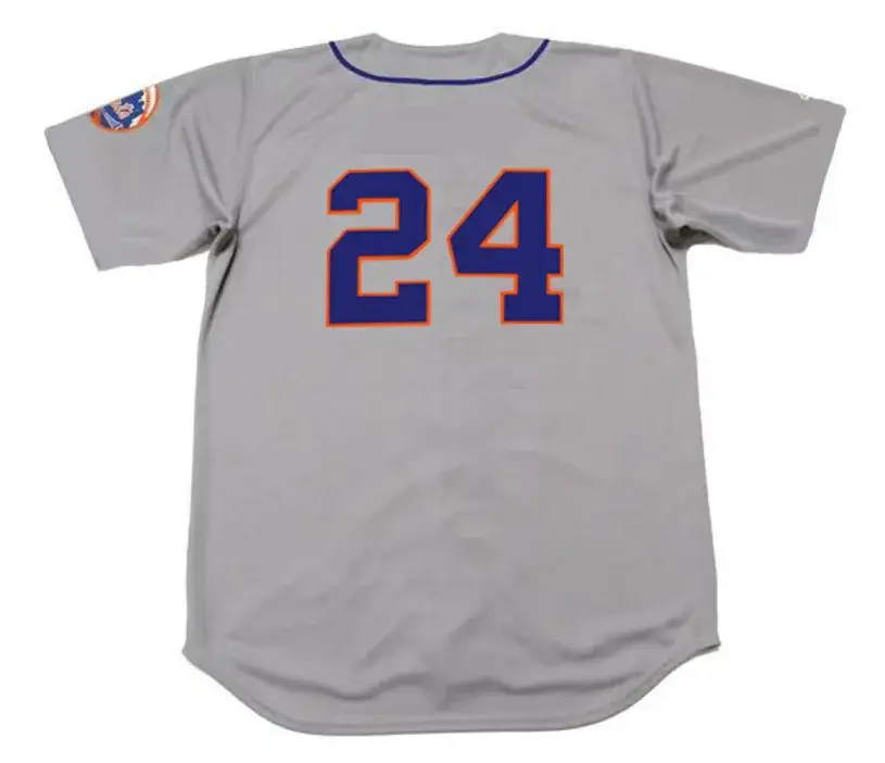 WILLIE MAYS New York Mets 1973 Away Majestic Baseball Throwback Jersey 