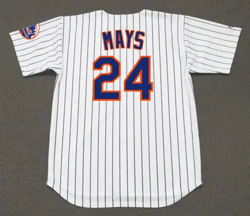 WILLIE MAYS New York Mets 1973 Home Majestic Baseball Throwback Jersey 