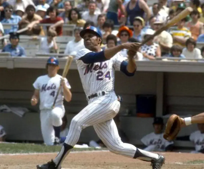WILLIE MAYS New York Mets 1973 Home Majestic Baseball Throwback Jersey 