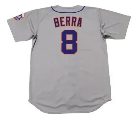 YOGI BERRA New York Mets 1965 Away Majestic Baseball Throwback Jersey 