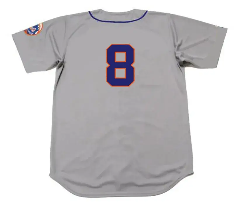 YOGI BERRA New York Mets 1965 Away Majestic Baseball Throwback Jersey 