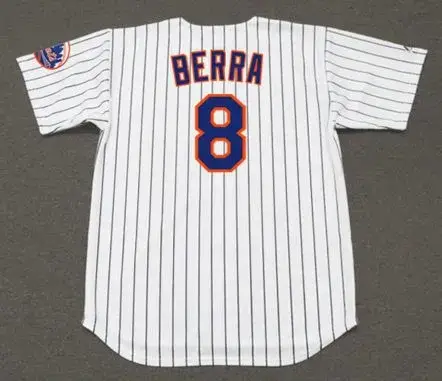 YOGI BERRA New York Mets 1965 Home Majestic Baseball Throwback Jersey 