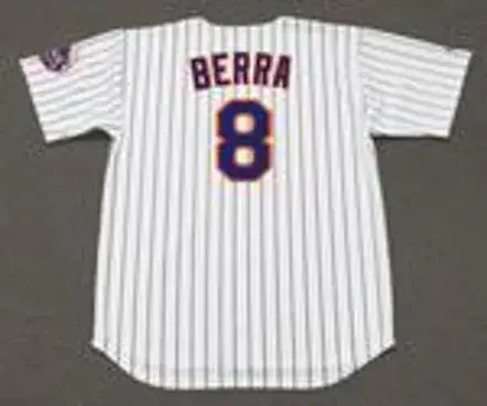 YOGI BERRA New York Mets 1965 Home Majestic Baseball Throwback Jersey 
