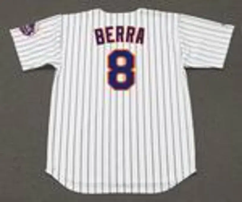 YOGI BERRA New York Mets 1965 Home Majestic Baseball Throwback Jersey 