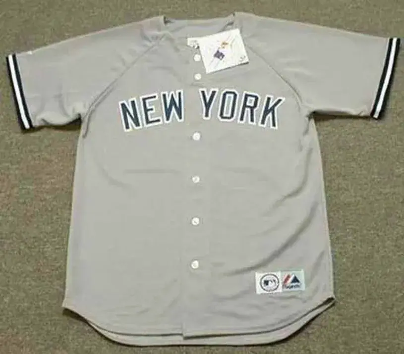 DEION SANDERS New York Yankees 1990 Away Majestic Throwback Baseball Jersey