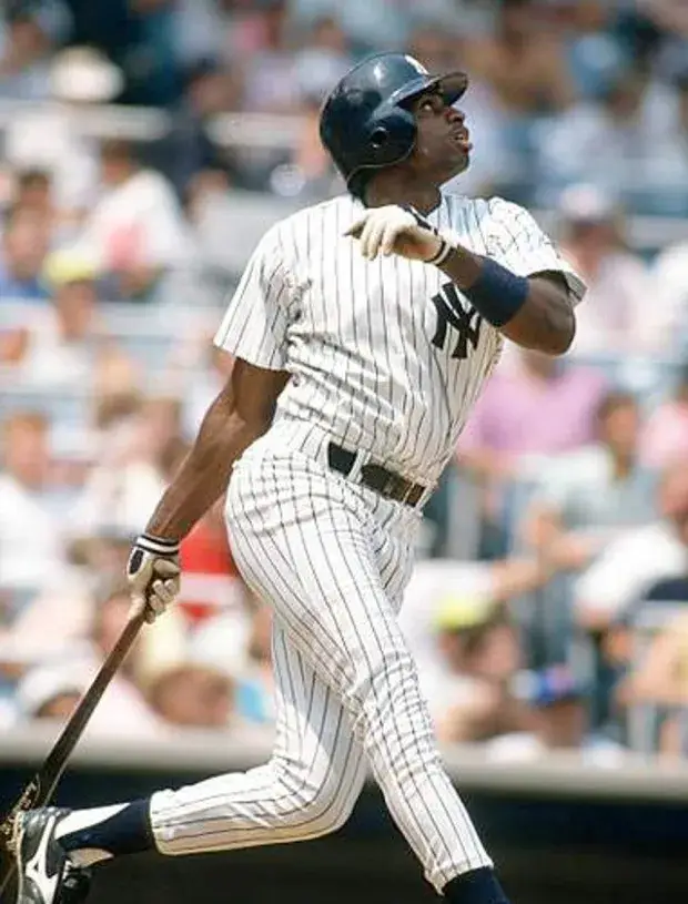 DEION SANDERS New York Yankees 1990 Home Majestic Throwback Baseball Jersey 