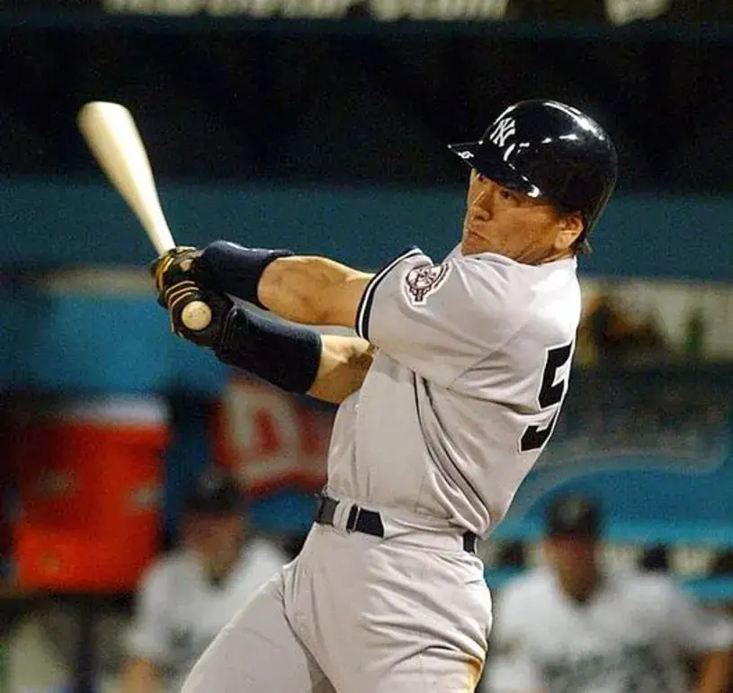 HIDEKI MATSUI New York Yankees 2003 Majestic Throwback Away Baseball Jersey 