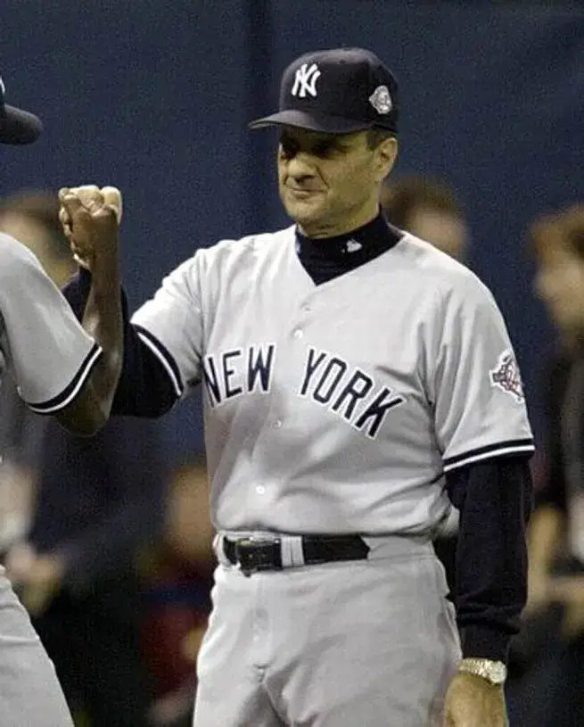 JOE TORRE New York Yankees 2003 Majestic Throwback Away Baseball Jersey 