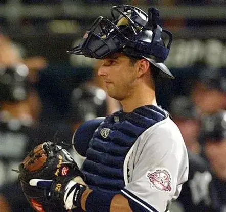 JORGE POSADA New York Yankees 2003 Majestic Throwback Away Baseball Jersey 