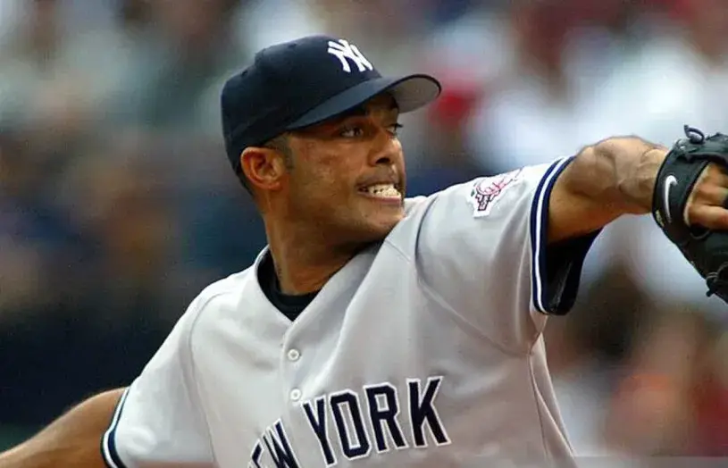MARIANO RIVERA New York Yankees 2003 Away Majestic Throwback Baseball Jersey 