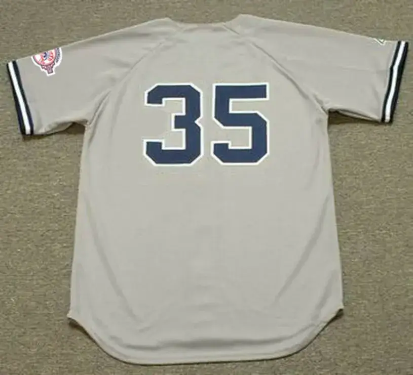 MIKE MUSSINA New York Yankees 2003 Away Majestic Throwback Baseball Jersey 