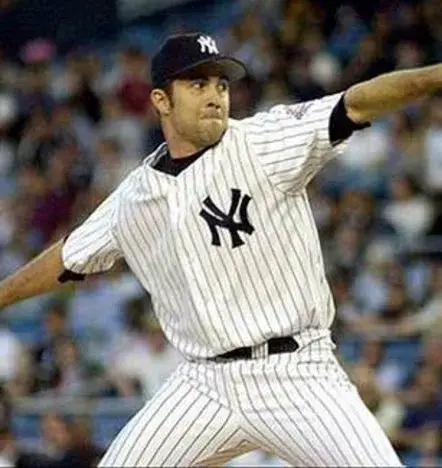 MIKE MUSSINA New York Yankees 2003 Home Majestic Throwback Baseball Jersey 