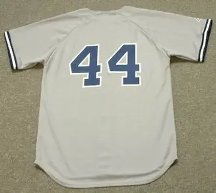 REGGIE JACKSON New York Yankees 1977 Majestic Throwback Away Baseball Jersey 