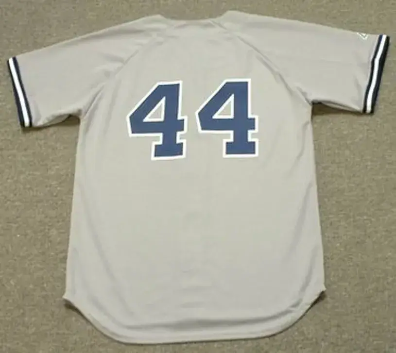 REGGIE JACKSON New York Yankees 1977 Majestic Throwback Away Baseball Jersey 