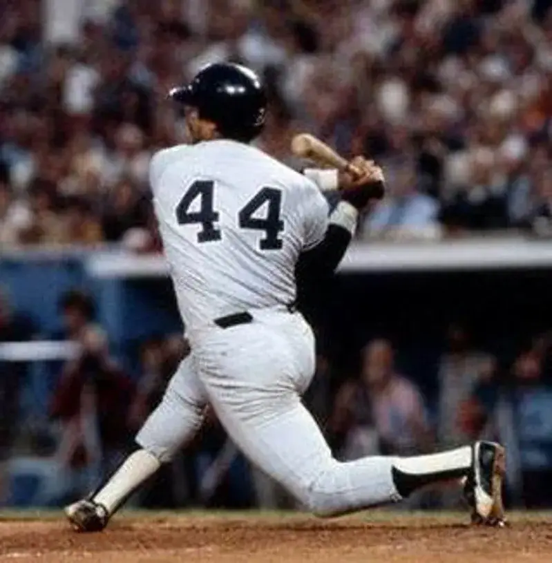 REGGIE JACKSON New York Yankees 1977 Majestic Throwback Away Baseball Jersey 