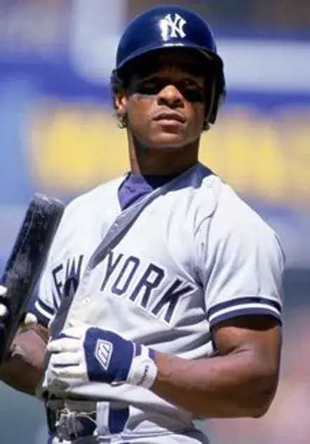 RICKEY HENDERSON New York Yankees 1985 Away Majestic Throwback Baseball Jersey 