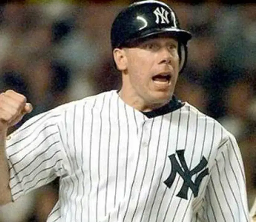 SCOTT BROSIUS New York Yankees 1998 Home Majestic Throwback Baseball Jersey 