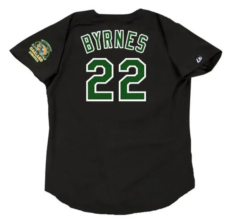 ERIC BYRNES Oakland Athletics 2000 Majestic Throwback Baseball Jersey 