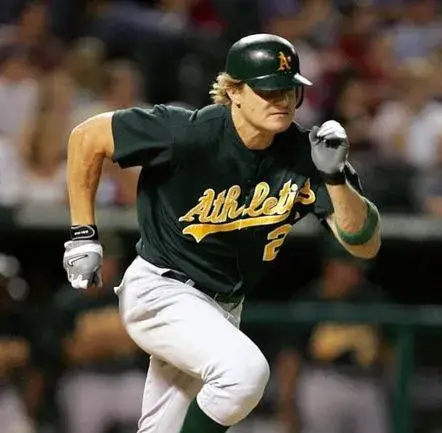 ERIC BYRNES Oakland Athletics 2000 Majestic Throwback Baseball Jersey 
