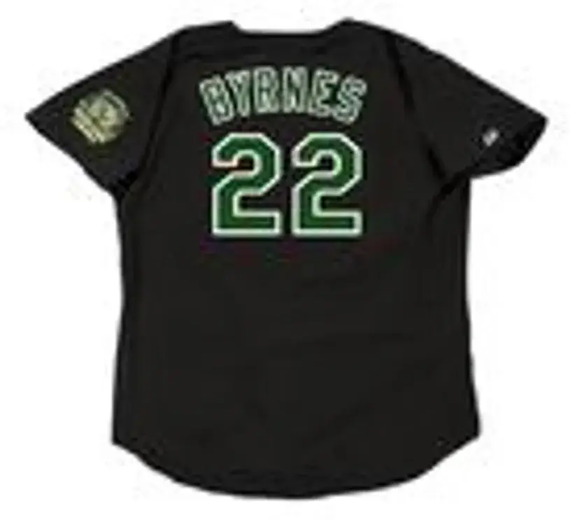 ERIC BYRNES Oakland Athletics 2000 Majestic Throwback Baseball Jersey 
