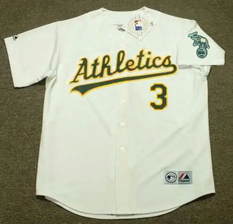 ERIC CHAVEZ Oakland Athletics 2002 Home Majestic Baseball Throwback Jersey
