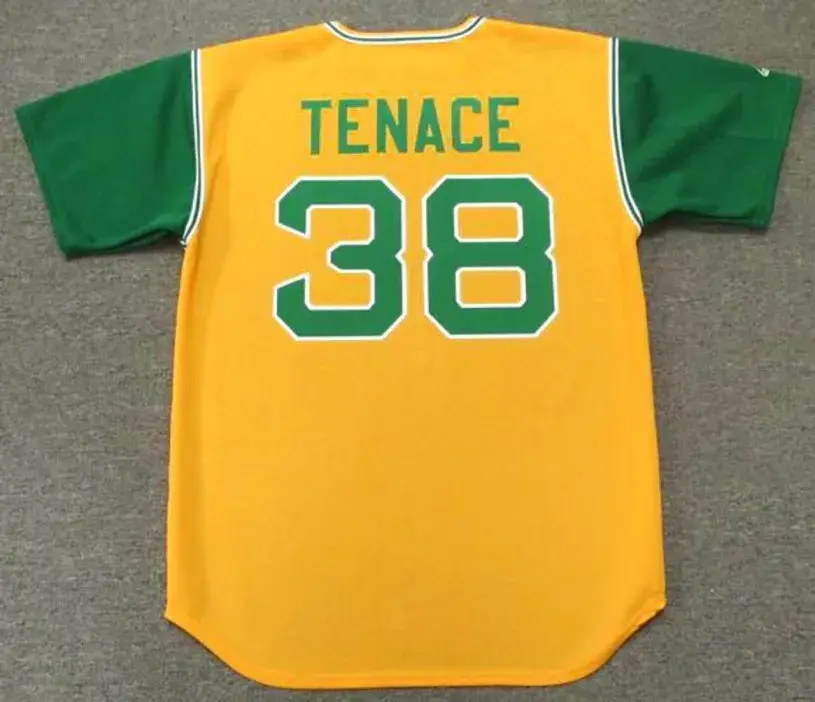 GENE TENACE Oakland Athletics 1969 Majestic Cooperstown Throwback Jersey 