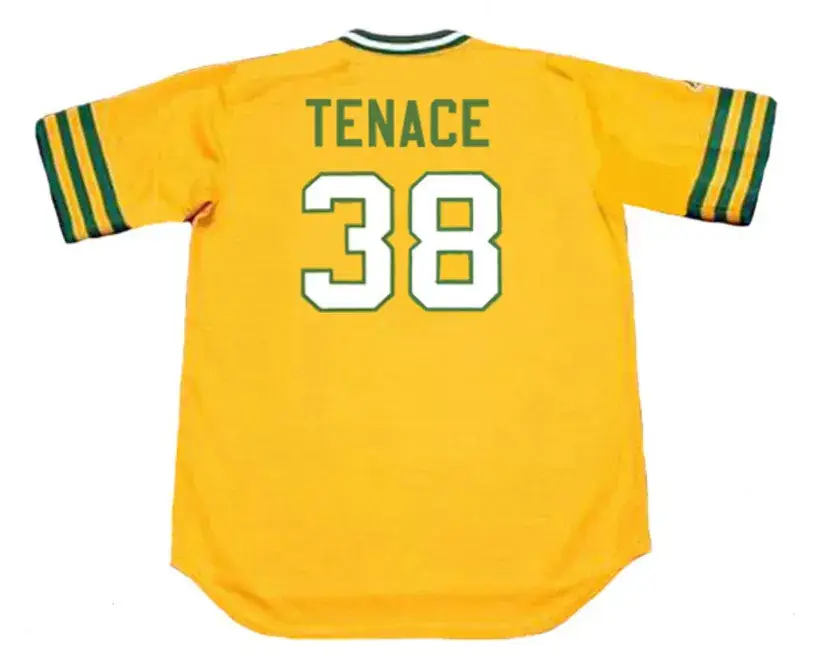 GENE TENACE Oakland Athletics 1972 Majestic Cooperstown Throwback Baseball Jersey