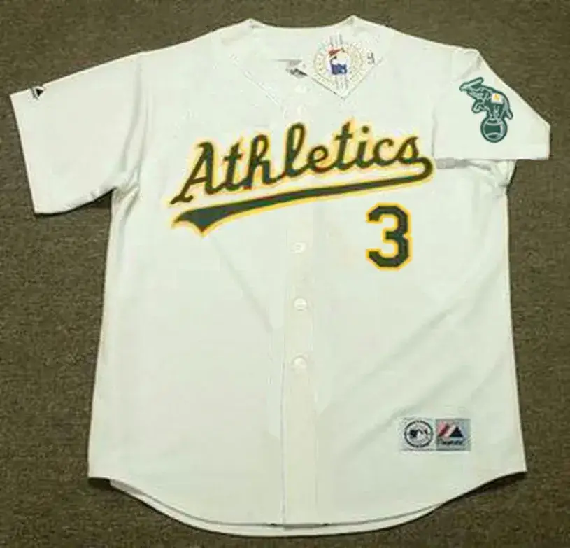 HAROLD BAINES Oakland Athletics 1991 Home Majestic Baseball Throwback Jersey