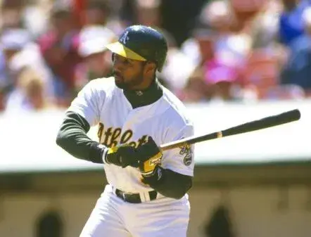 HAROLD BAINES Oakland Athletics 1991 Home Majestic Baseball Throwback Jersey 