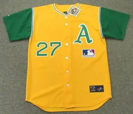 JIM “CATFISH” HUNTER Oakland Athletics 1969 Majestic Cooperstown Throwback Jersey