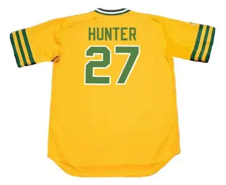 JIM “CATFISH” HUNTER Oakland Athletics 1974 Majestic Cooperstown Baseball Jersey 
