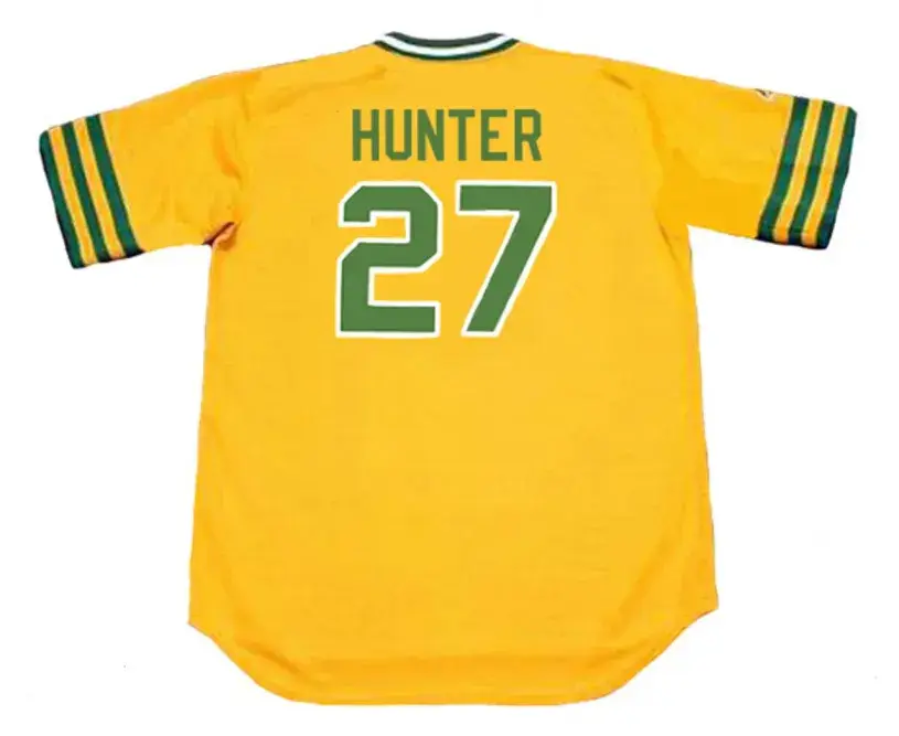 JIM “CATFISH” HUNTER Oakland Athletics 1974 Majestic Cooperstown Baseball Jersey 
