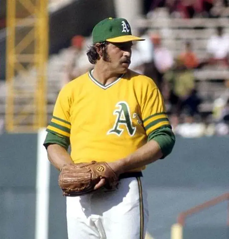 JIM “CATFISH” HUNTER Oakland Athletics 1974 Majestic Cooperstown Baseball Jersey 