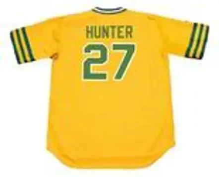 JIM “CATFISH” HUNTER Oakland Athletics 1974 Majestic Cooperstown Baseball Jersey 