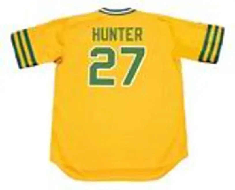 JIM “CATFISH” HUNTER Oakland Athletics 1974 Majestic Cooperstown Baseball Jersey 
