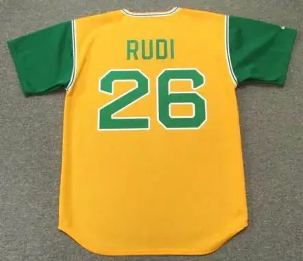 JOE RUDI Oakland Athletics 1969 Majestic Cooperstown Throwback Jersey 